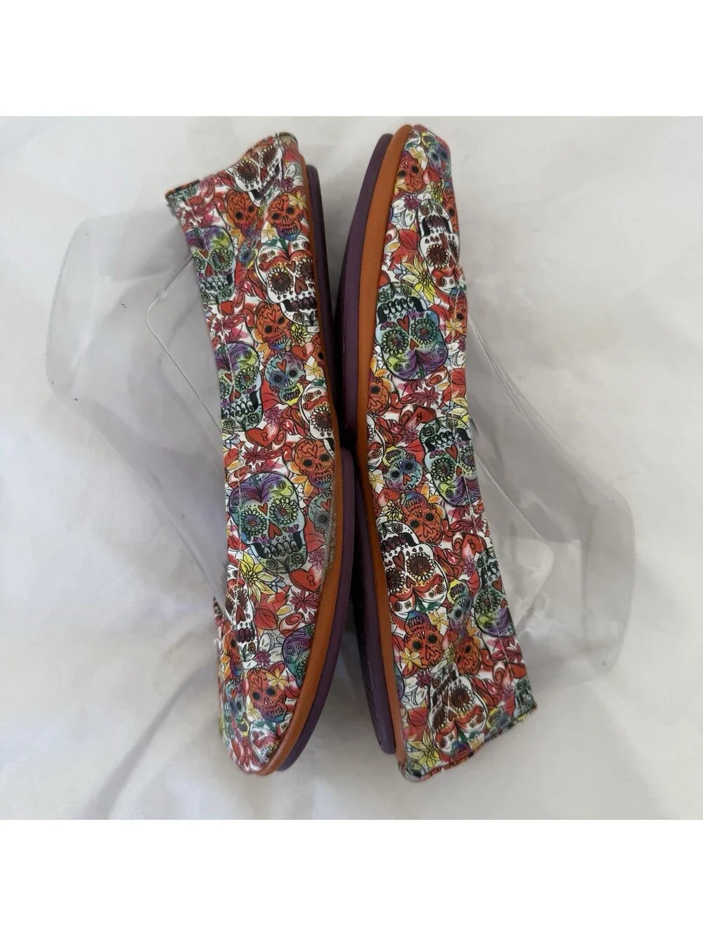 The Storehouse Flats Watercolor Sugar Skull Size 7 Foldable Leather